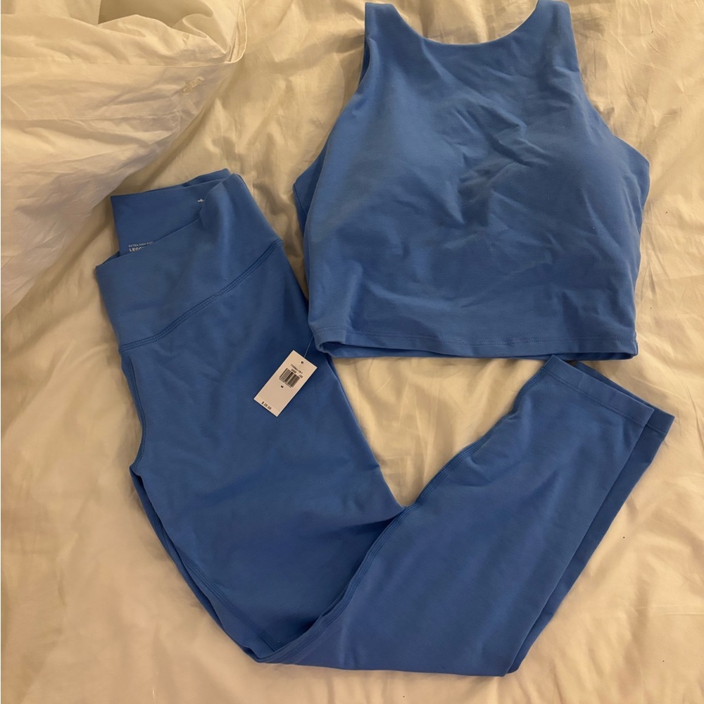 Sky blue work out set medium bottom large top